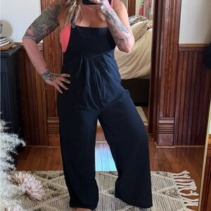 Wide-Leg Overall Jumpsuit